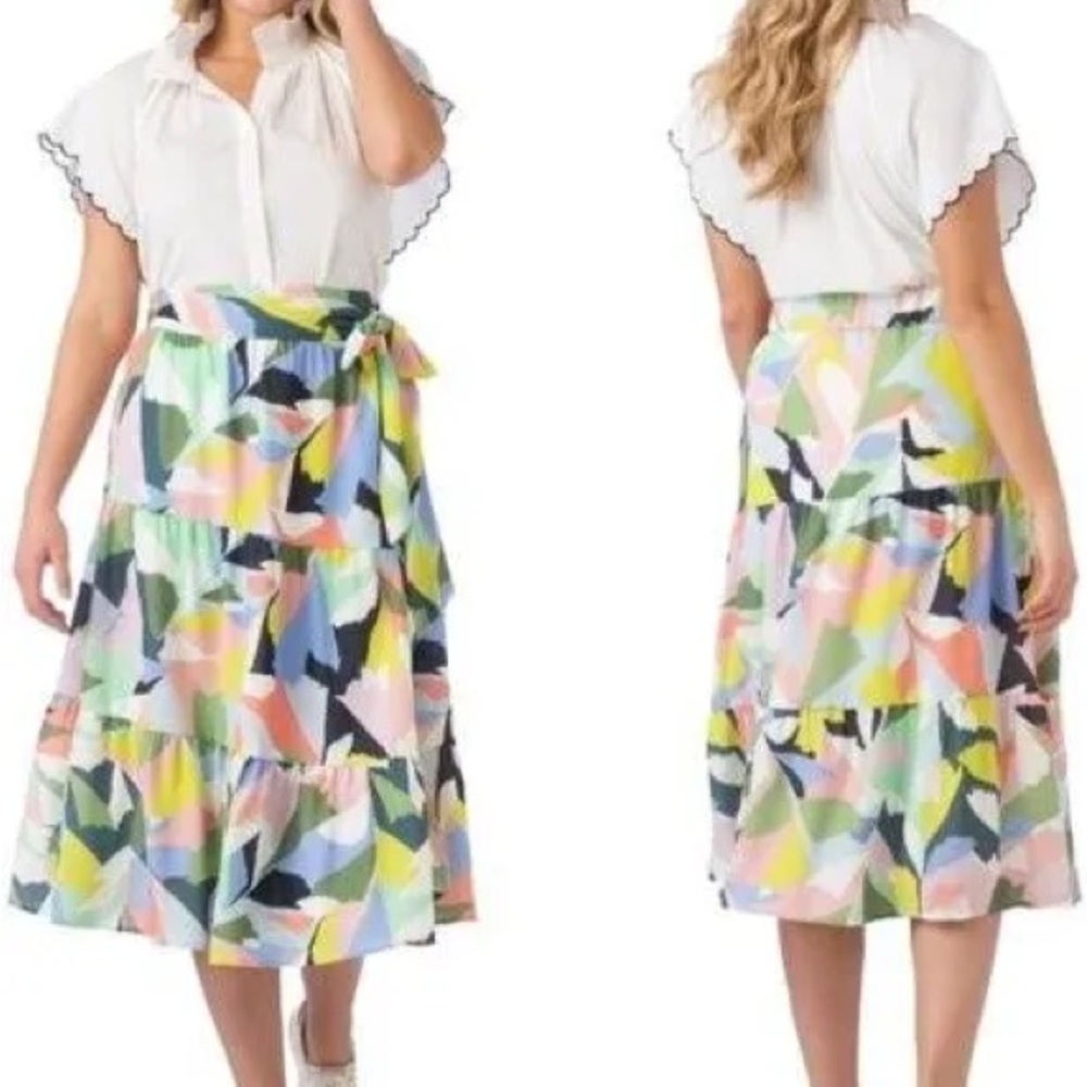 CROSBY by Mollie Burch Tyler Wrap Skirt in Poinciana